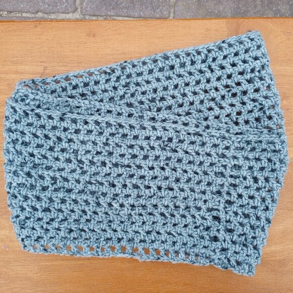 Handmade Men's Hipster Infinity Scarf Cowl Gray Acrylic Vegan OS - Picture 6 of 9